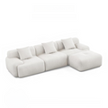 Canapé d'angle 5-6 places avec méridienne modulable en velours côtelé beige BURGESS