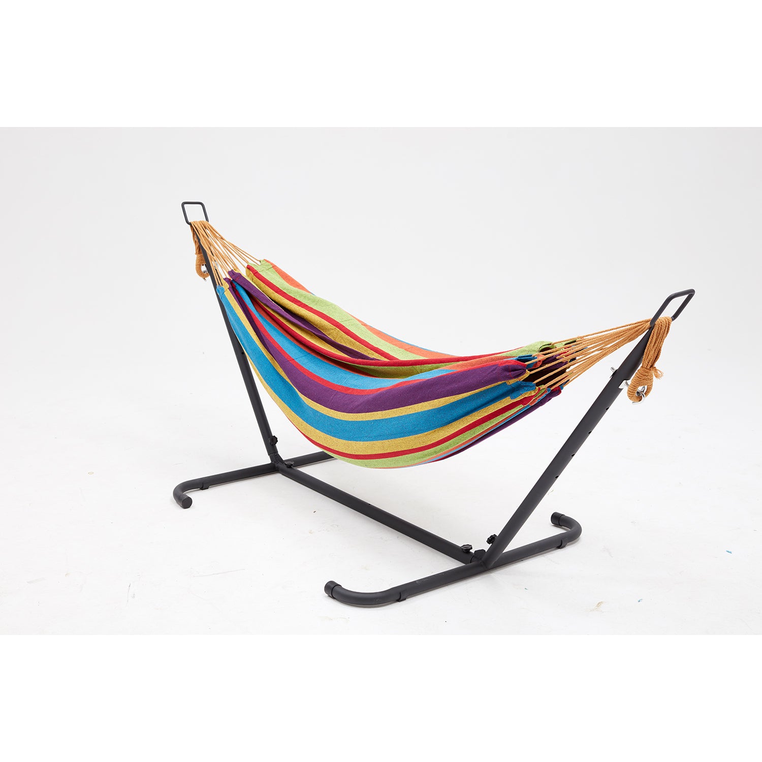Hamac sur pied 2,6 m avec toile en tissu multicolore MACHICO