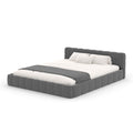 Lit style nuage 140x190cm en velours gris PRINCETON