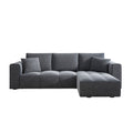 Canapé d'angle convertible 4 places avec coffre en velours gris anthracite WORTHING