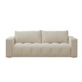 Canapé convertible 3 places avec coffre en bouclette beige MIDLAND