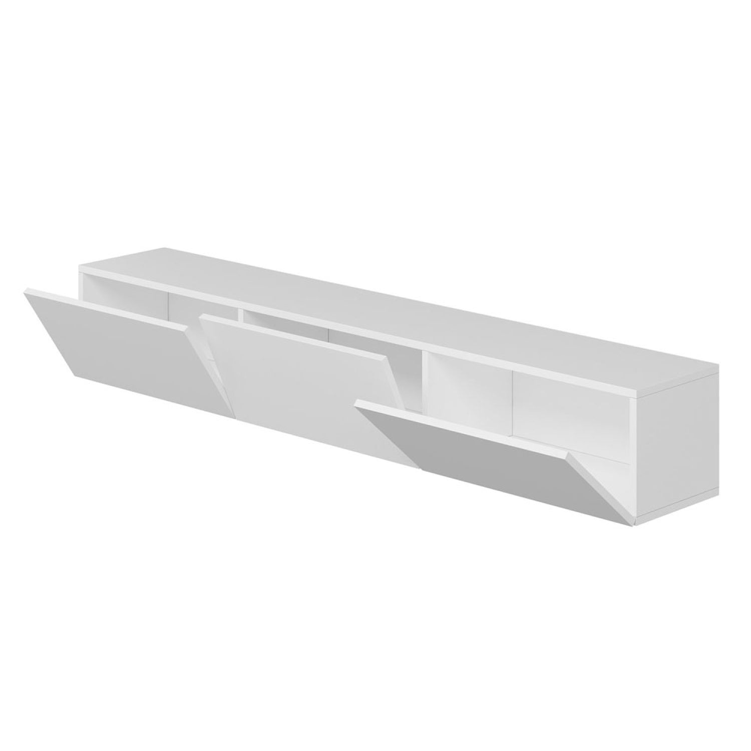 Meuble TV suspendu avec placards blanc 180cm ROANOKE