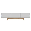 Meuble TV avec placards blanc et bois 180cm LEESBURG