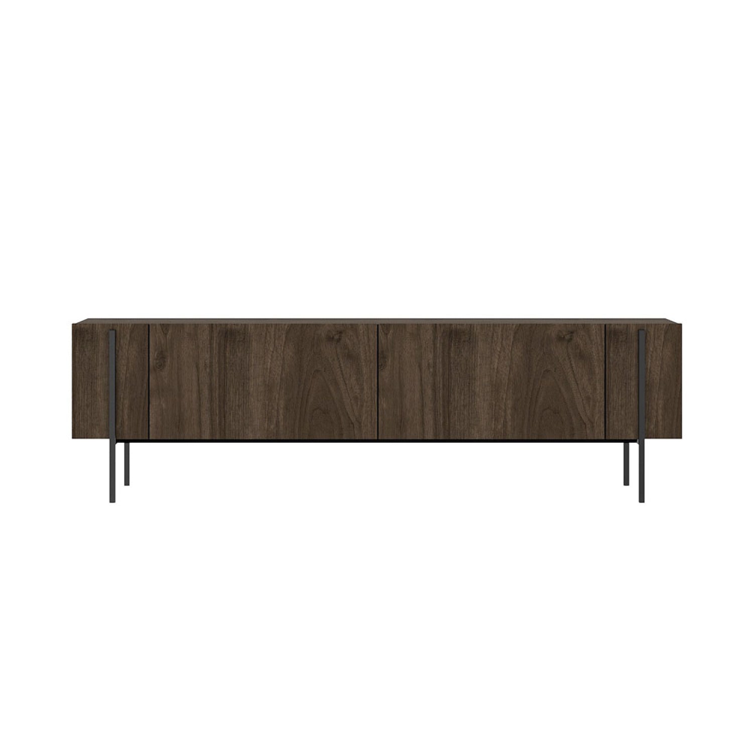 Meuble TV avec placards aspect noyer 160cm VIENNA