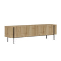 Meuble TV avec placards bois et détails noirs 160cm STAUTON