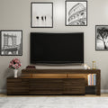 Meuble TV effet bois foncé avec éclairage LED 192 cm MOKA