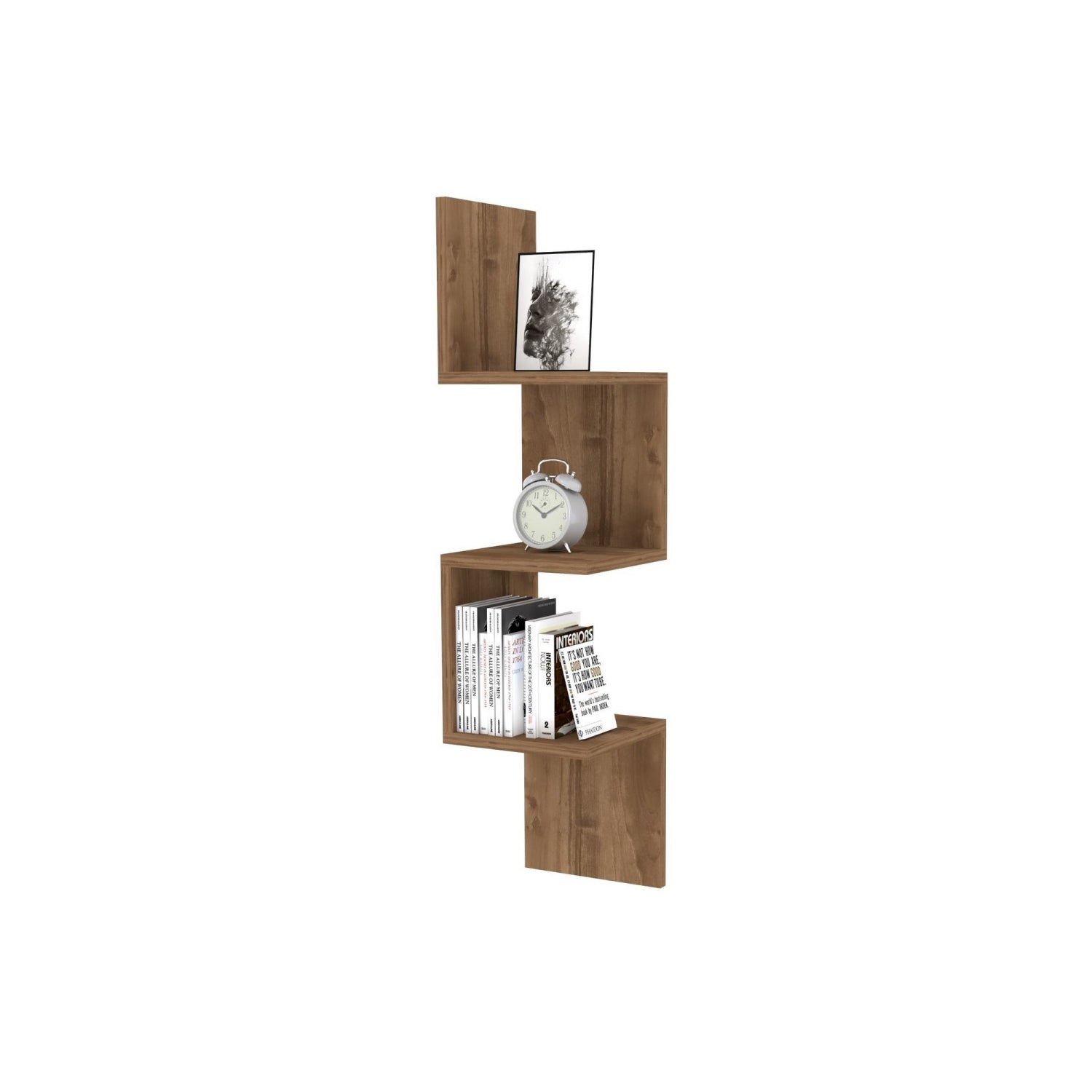 Etagère murale 105cm effet noyer ELI