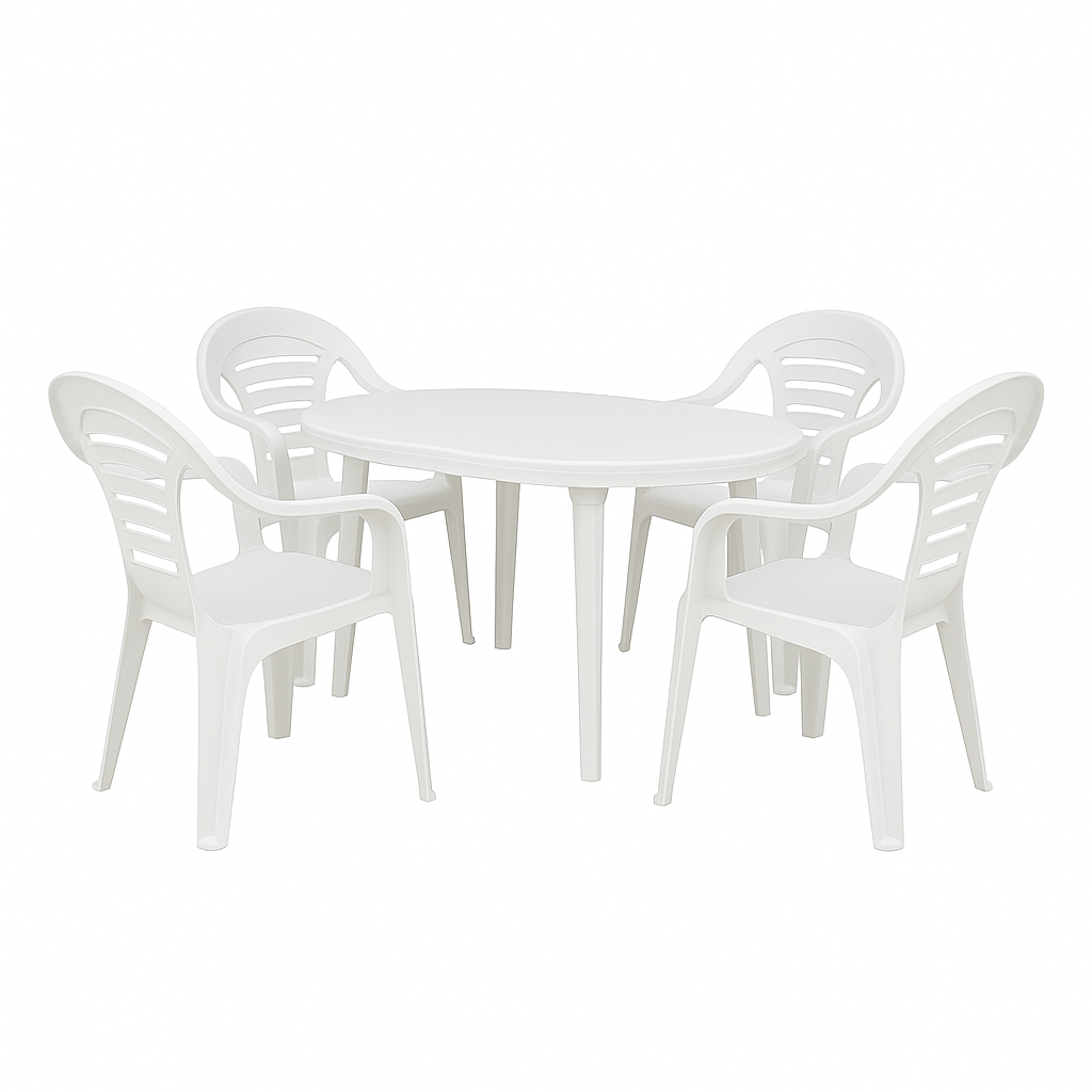 Chaise de jardin blanche en résine SCAURI