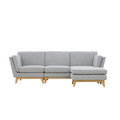 Canapé d'angle réversible 4 places en tissu gris clair OSBY