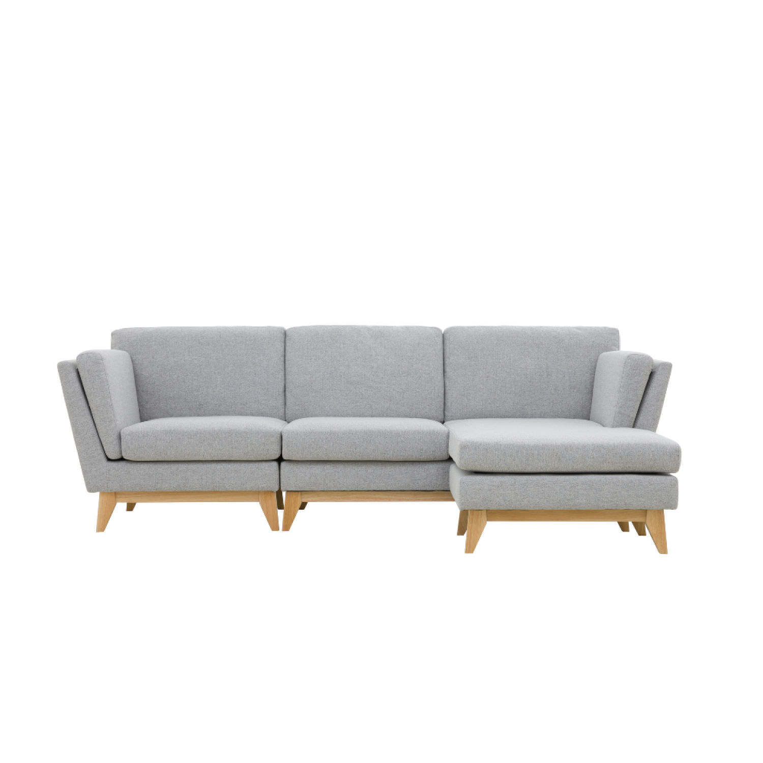 Canapé d'angle réversible 4 places en tissu gris clair OSBY
