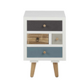 Lot de 2 tables de chevet - 4 tiroirs multicolores KINSHASA