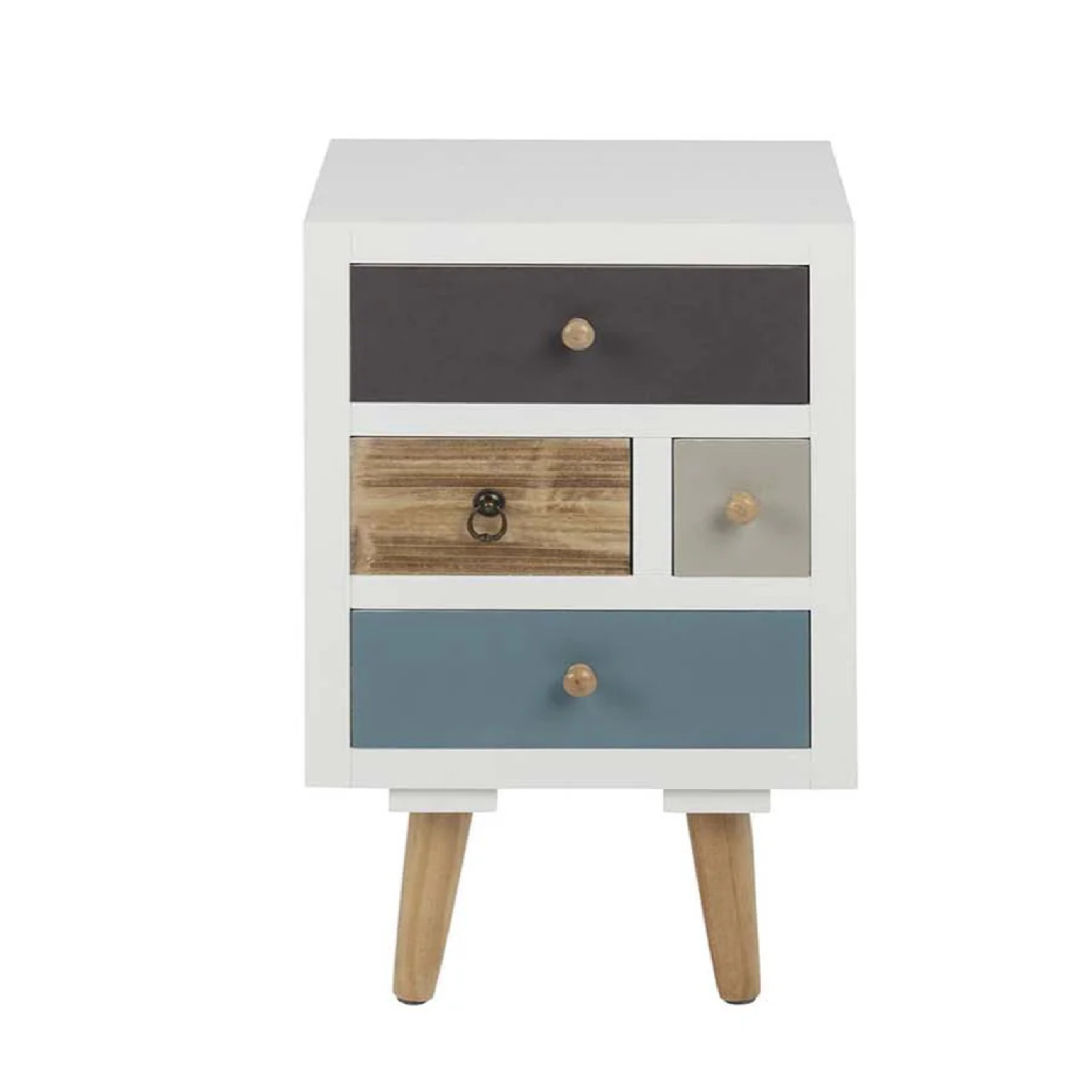Lot de 2 tables de chevet - 4 tiroirs multicolores KINSHASA