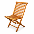 Lot de 4 chaises pliantes jardin teck massif huilé TORAL