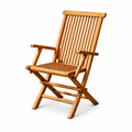 Lot de 2 fauteuils pliants en teck massif huilé NARRA