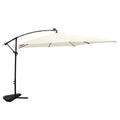 Parasol  ecru déporté carré 3 x 3 m led JOHAN