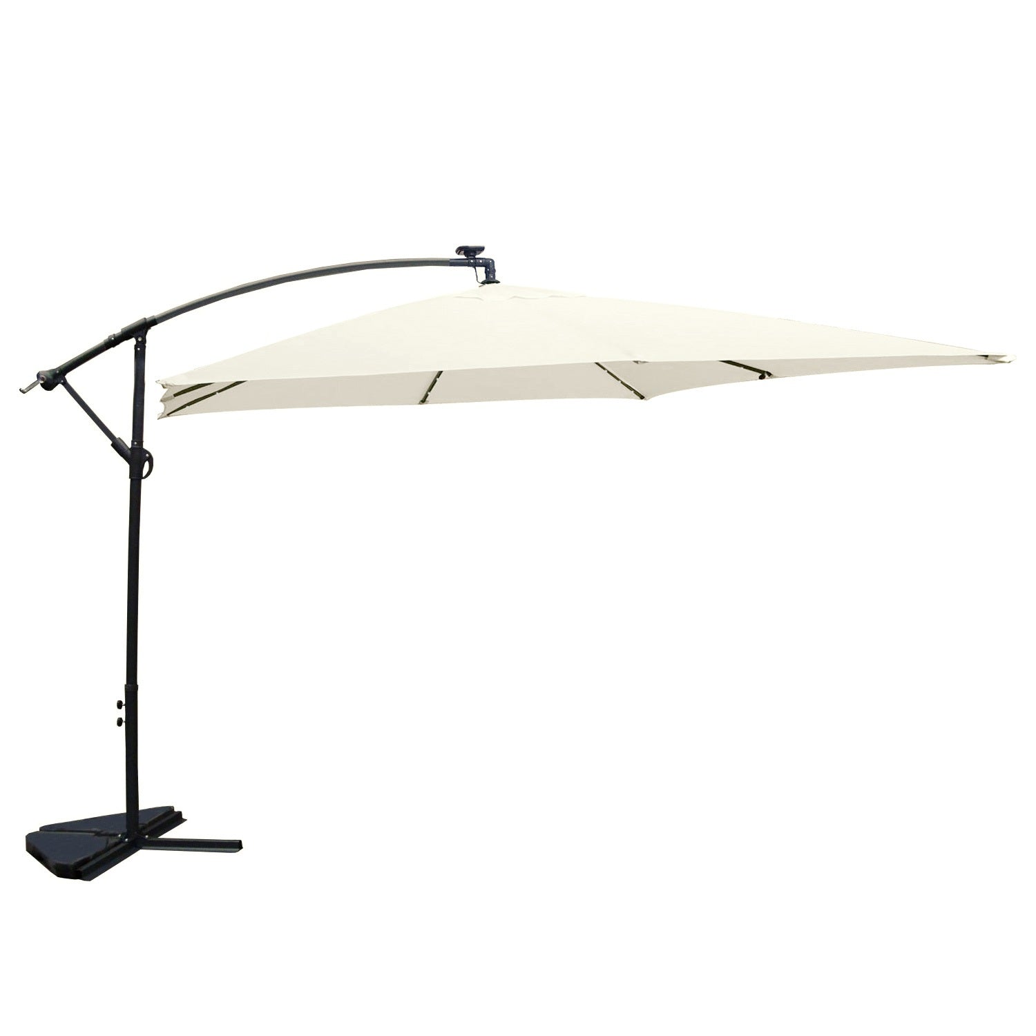 Parasol ecru déporté carré 3 x 3 m led DAVAGNA