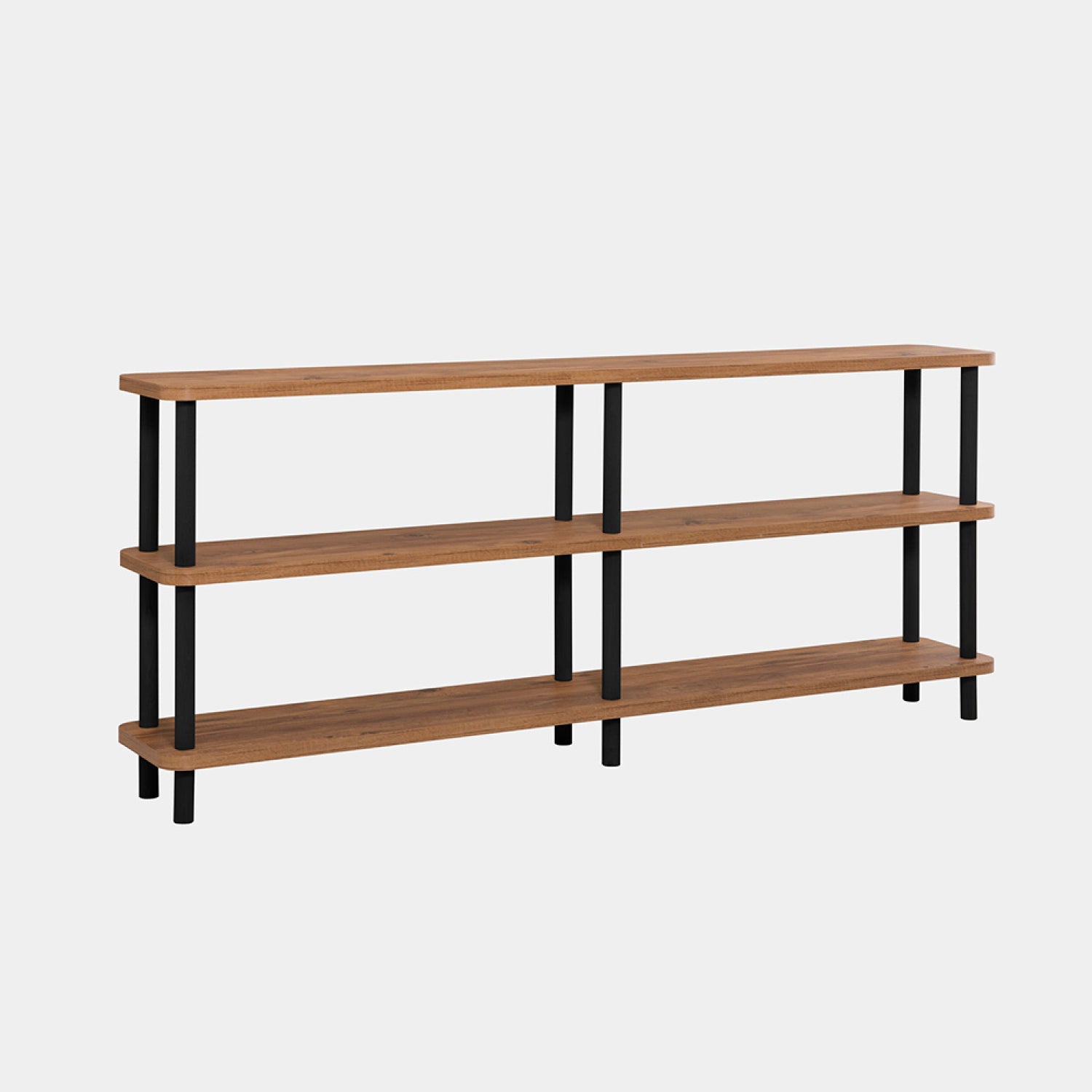 Étagère design basse noir et bois 180 cm CANGAS