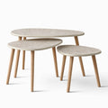Set de 3 tables gigognes design effet travertin BAIONA