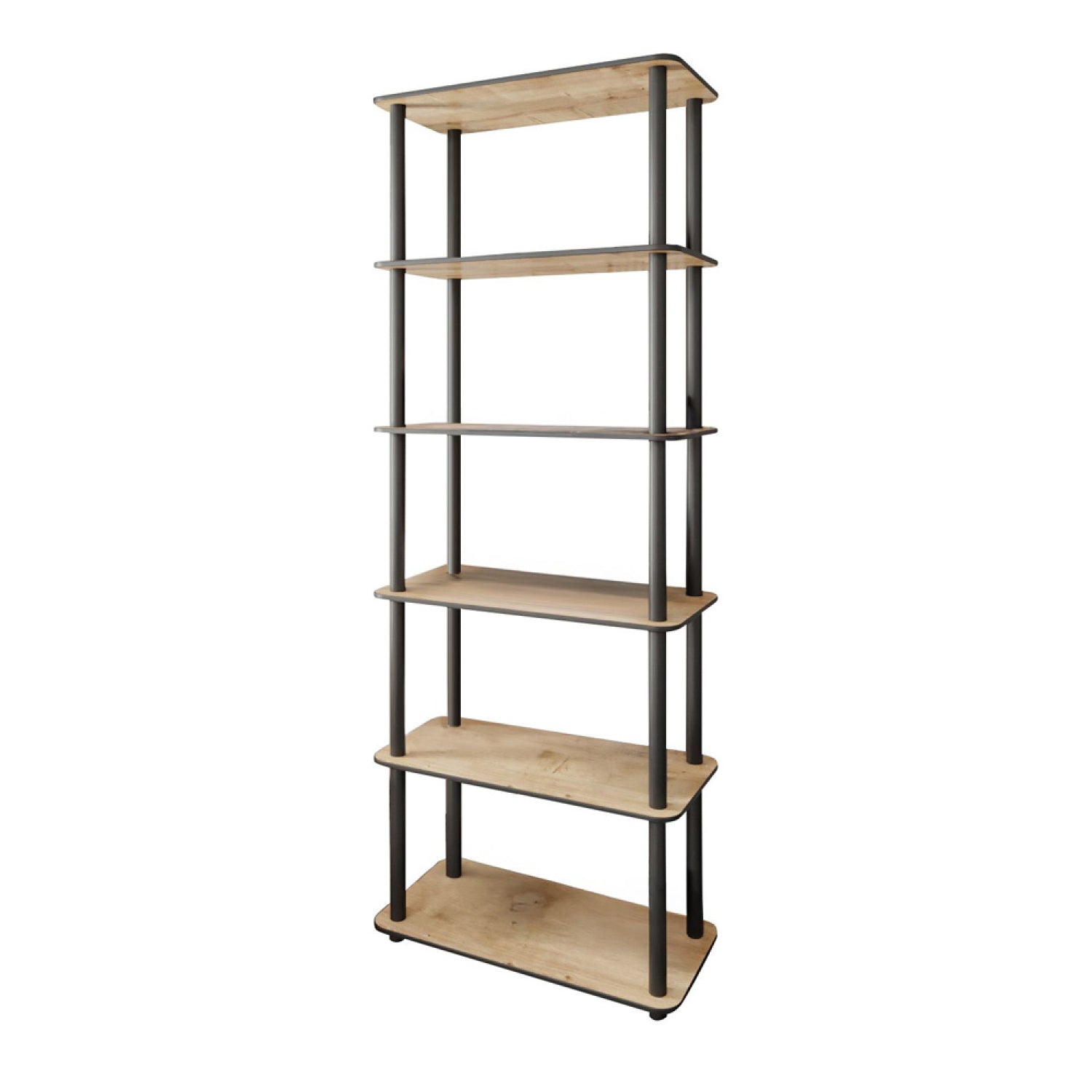 Étagère contemporaine effet chêne - 6 niveaux MAEVA