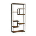 Étagère haute style industriel noyer et noir - 182 cm MILA
