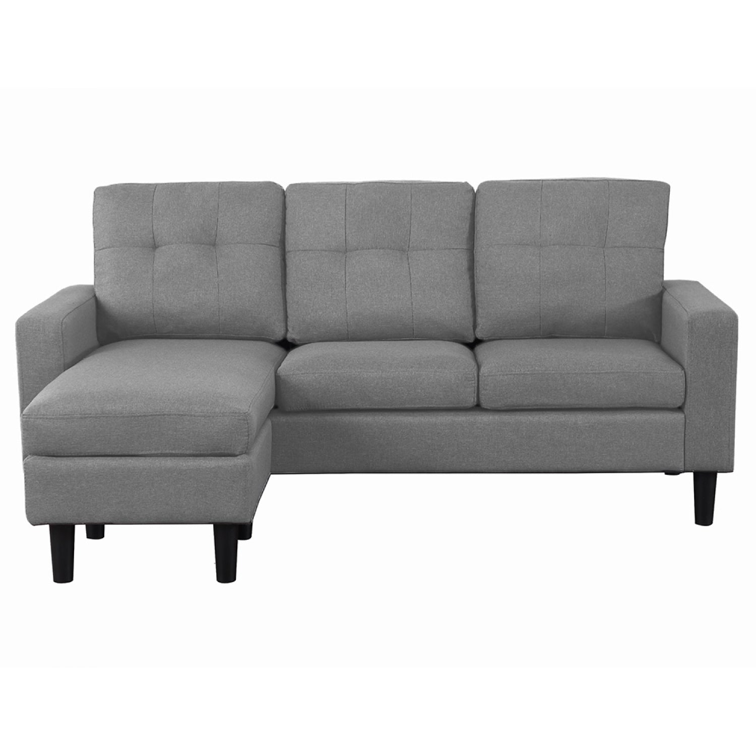 Canapé d'angle 3 places en tissu gris foncé BRAY