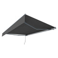 Store banne manuel 2,95 x 2,5 m en aluminium avec toile gris HELINO