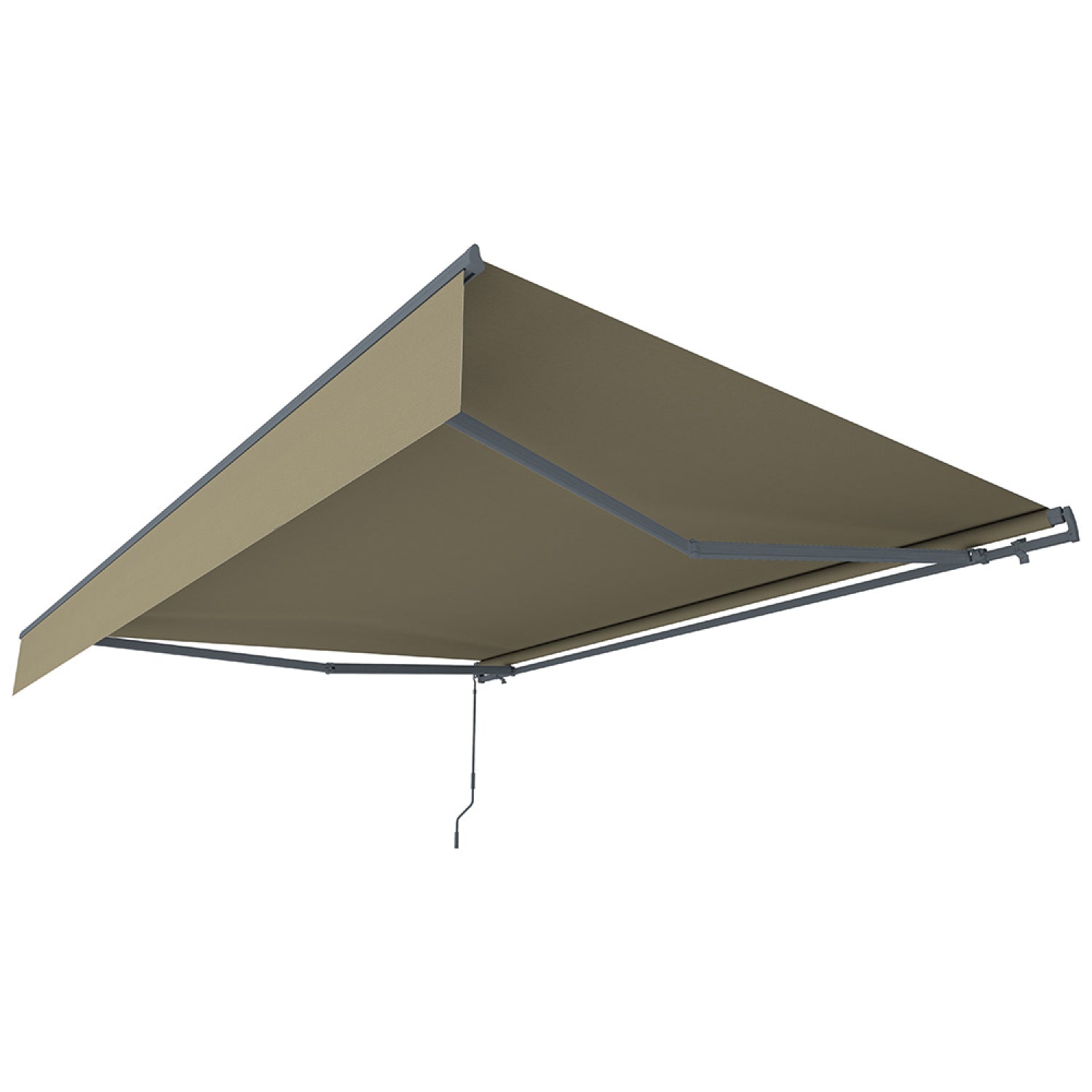 Store banne manuel 3,95 x 3 m en aluminium avec toile taupe TULLY