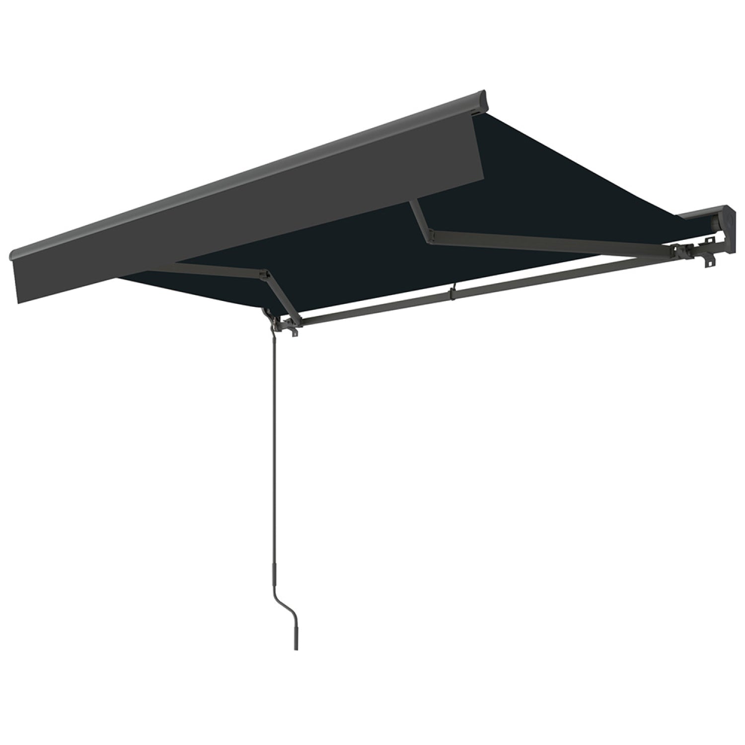 Store banne motorisé 2,95 x 2,5 m en aluminium avec toile gris VALFENERA