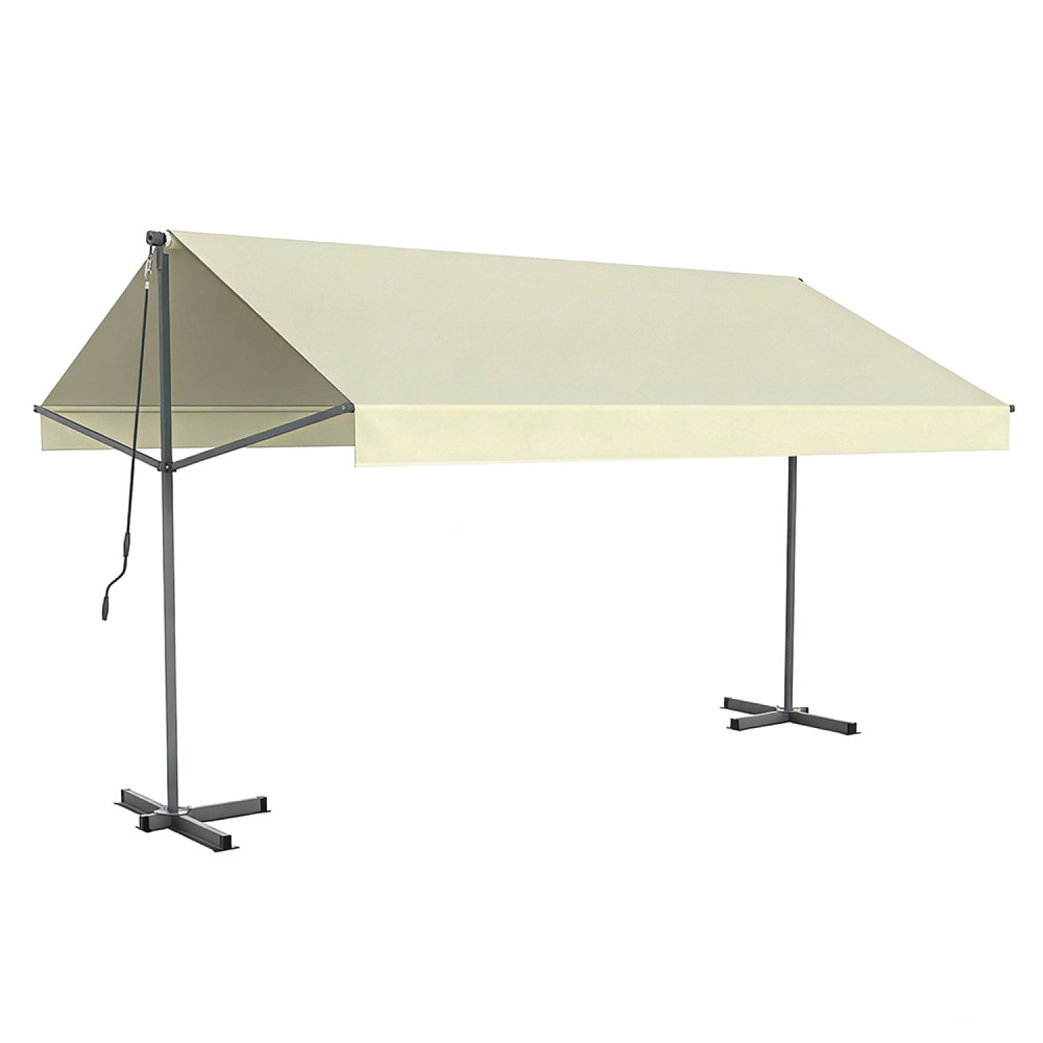Store banne double pente manuel 4 x 1,5/1,5 m beige hydrofuge NAUARI