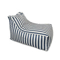 Pouf exterieur rayé bleu déperlant 100x65x65 cm BOLOGNE