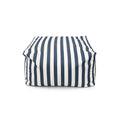 Pouf exterieur rayé bleu déperlant 55x65x35 cm BOLOGNE