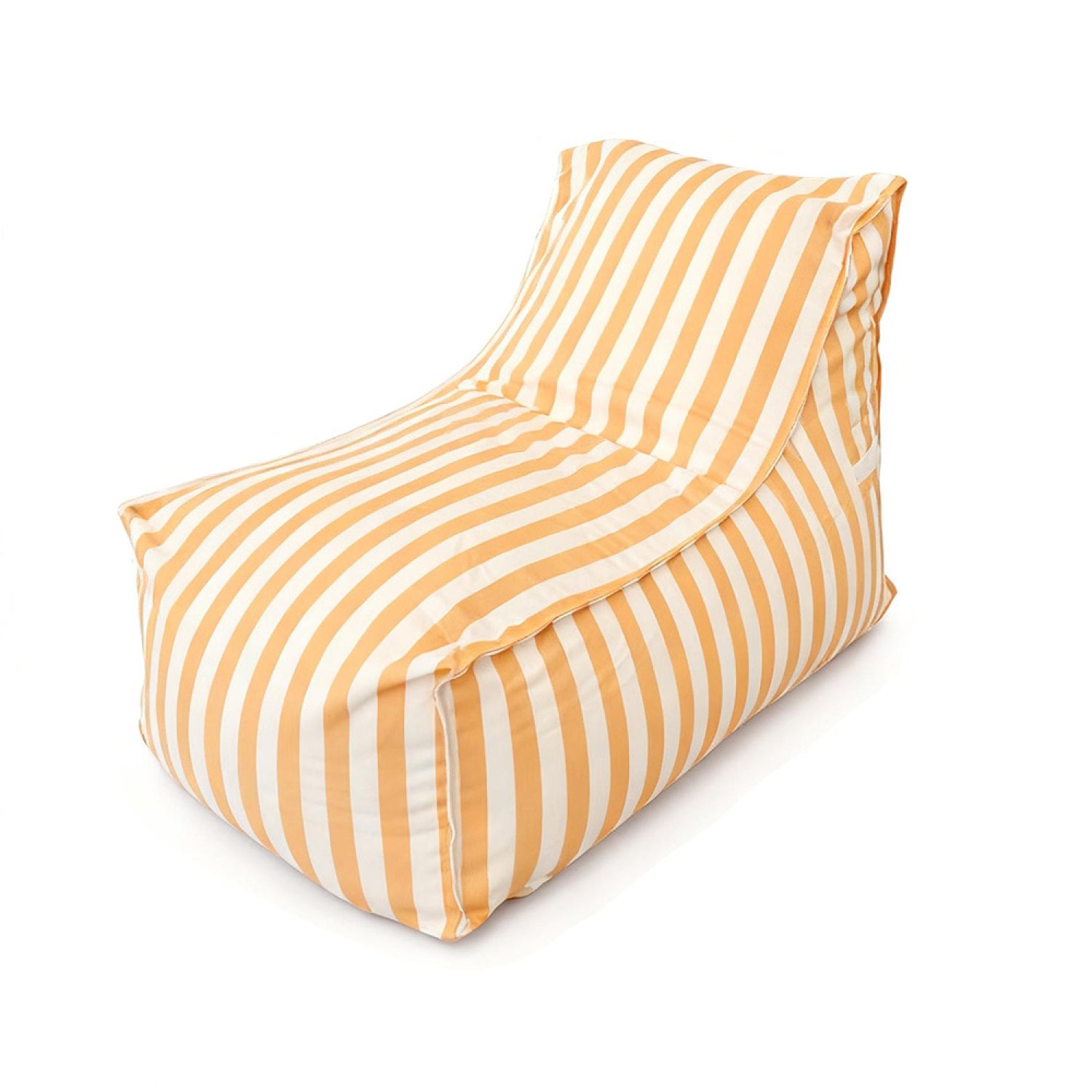 Pouf exterieur rayé jaune déperlant 100x65x65 cm SAVANA