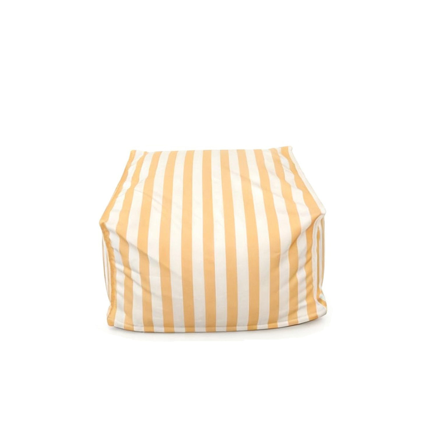 Pouf exterieur rayé jaune déperlant 55x65x35 cm SAVANA
