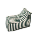 Pouf exterieur rayé vert en tissu déperlant 100x65x65 cm BOLOGNE