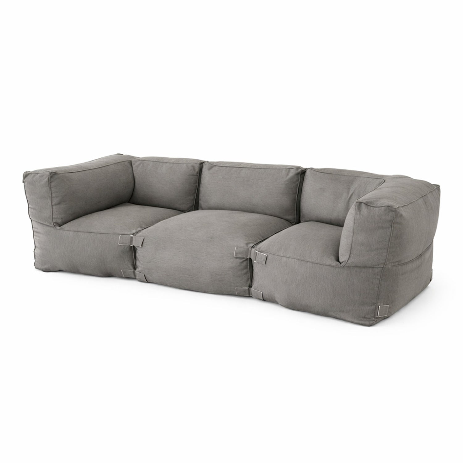 Salon de jardin modulable 3 places gris en tissu déperlant MINDELO