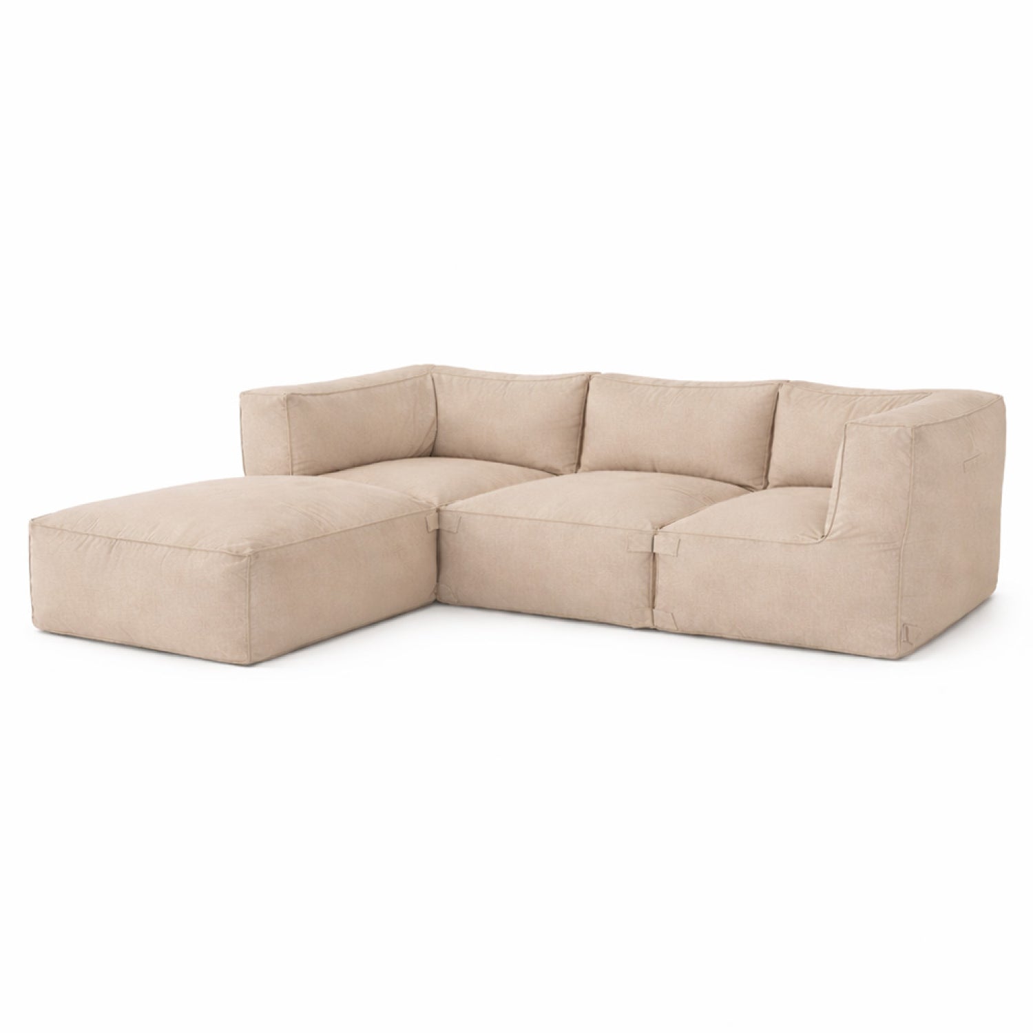 Salon de jardin modulable 4 places beige en tissu déperlant MINDELO