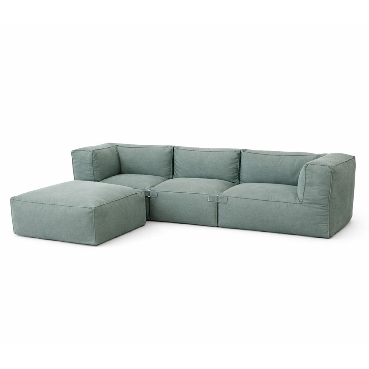 Salon de jardin modulable 4 places vert en tissu déperlant MINDELO