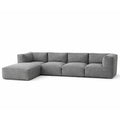 Salon de jardin modulable 5 places gris en tissu déperlant VERONE