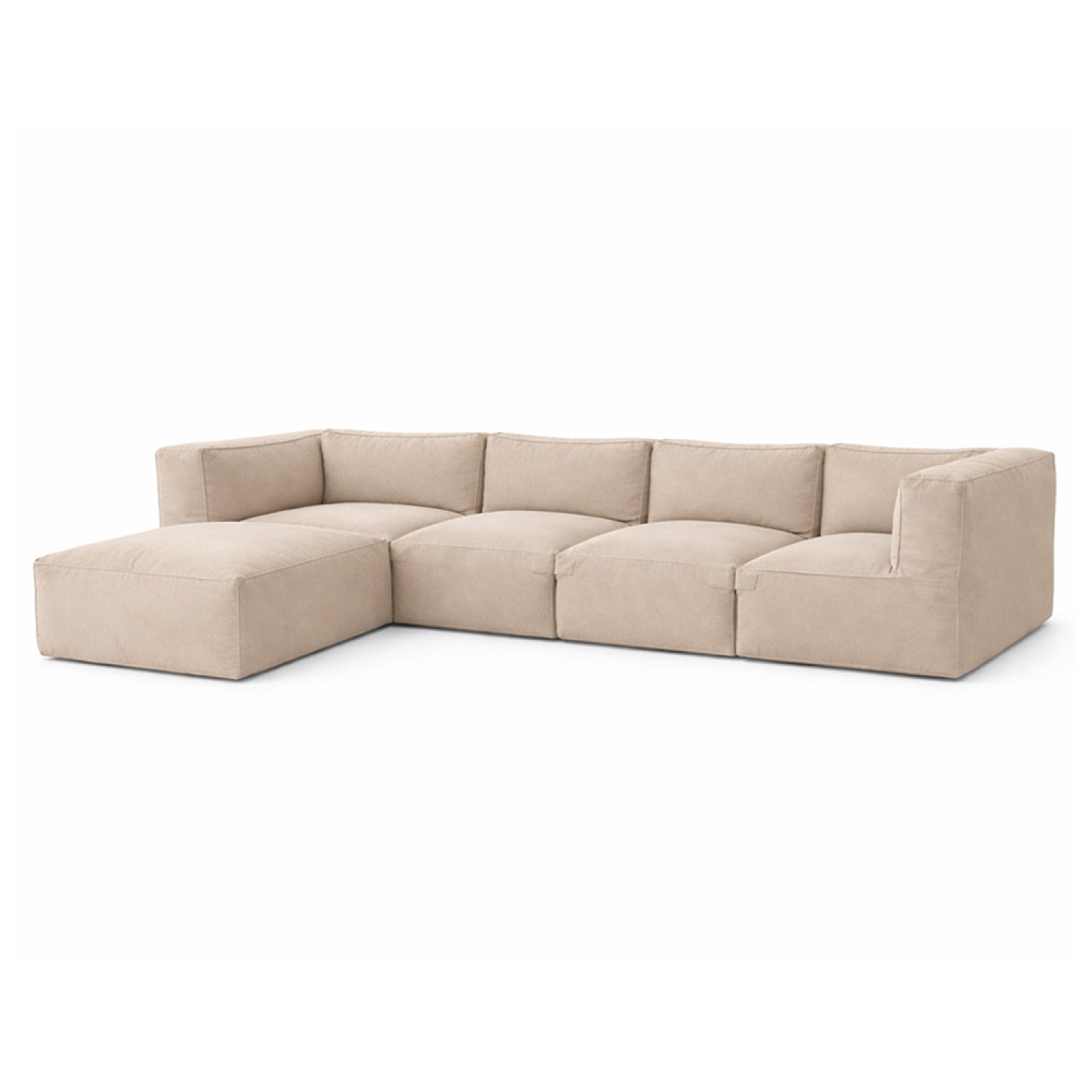 Salon de jardin modulable 5 places beige en tissu déperlant MINDELO
