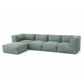 Salon de jardin modulable 5 places vert en tissu déperlant MINDELO
