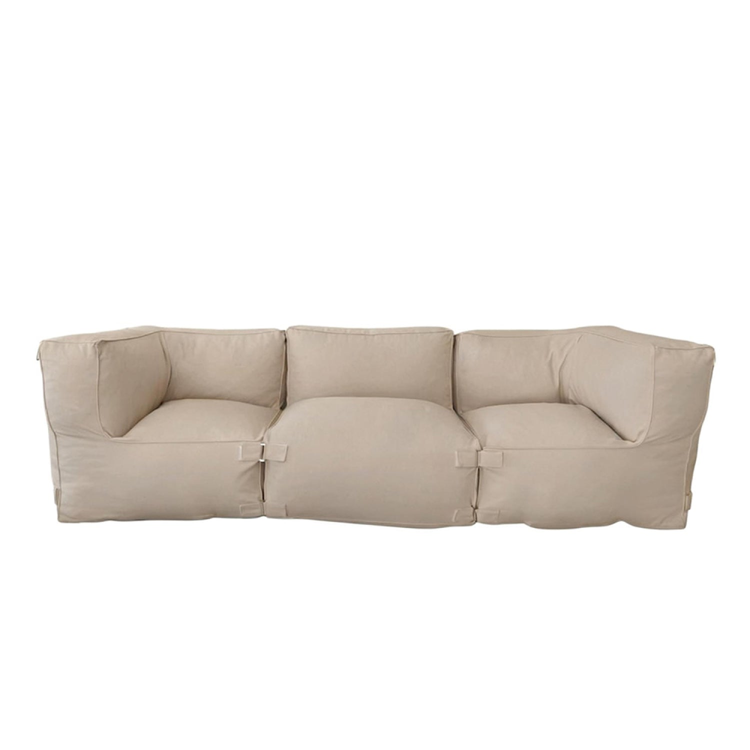 Salon de jardin modulable 3 places beige en tissu déperlant MINDELO