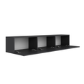 Meuble TV suspendu avec placards 150cm gris anthracite NEVADA