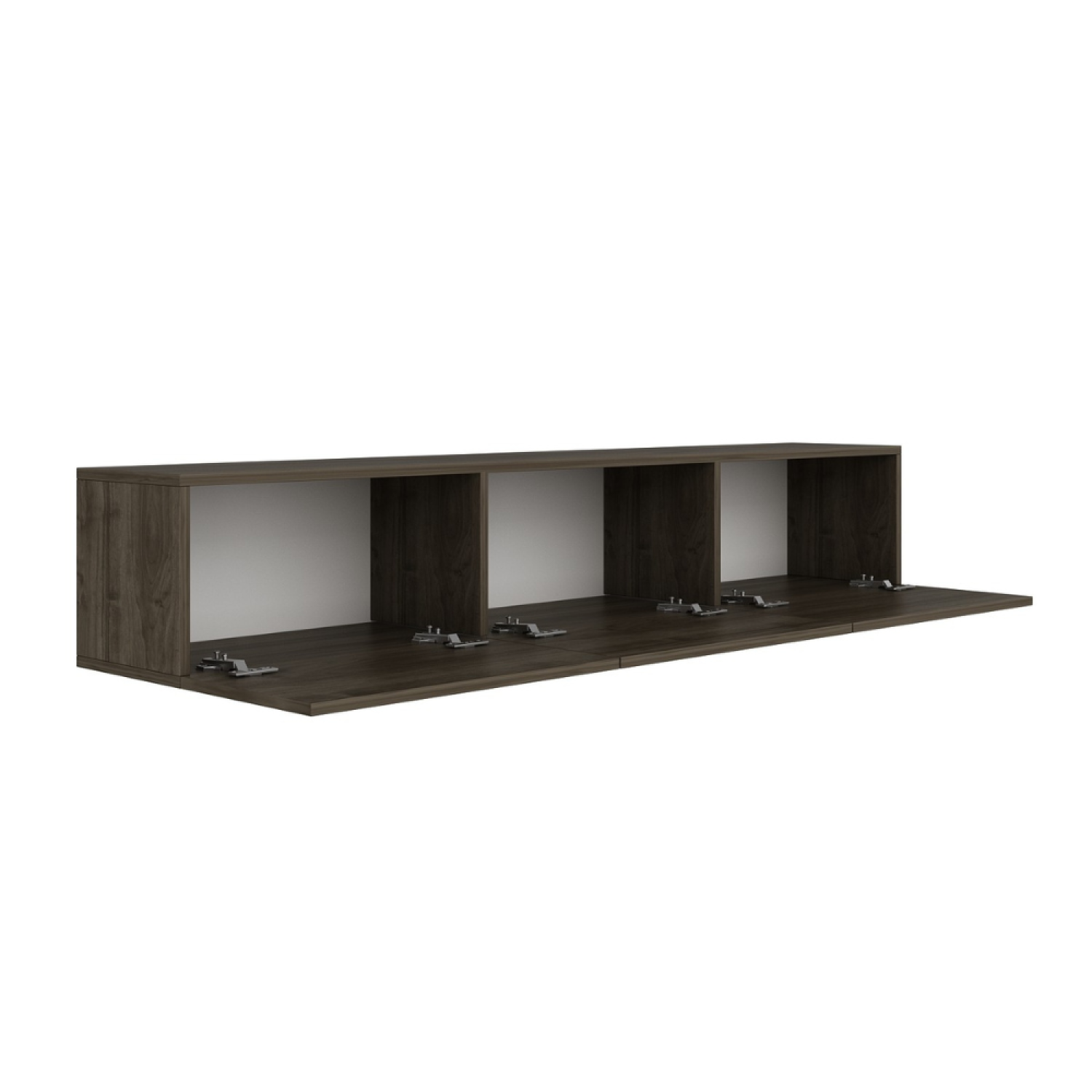 Meuble TV suspendu avec placards 150cm noyer NEVADA