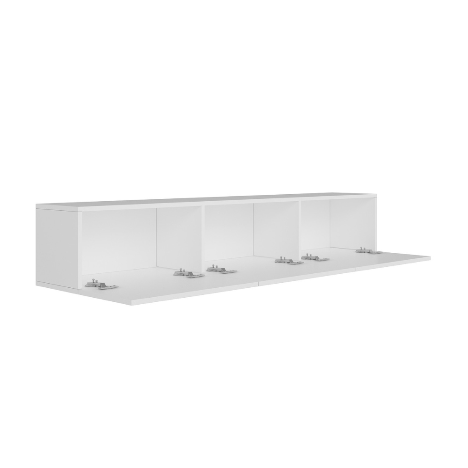 Meuble TV suspendu avec placards 150cm blanc NEVADA