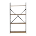 Etagère 4 rangements 112 cm chêne et noir MALIKA