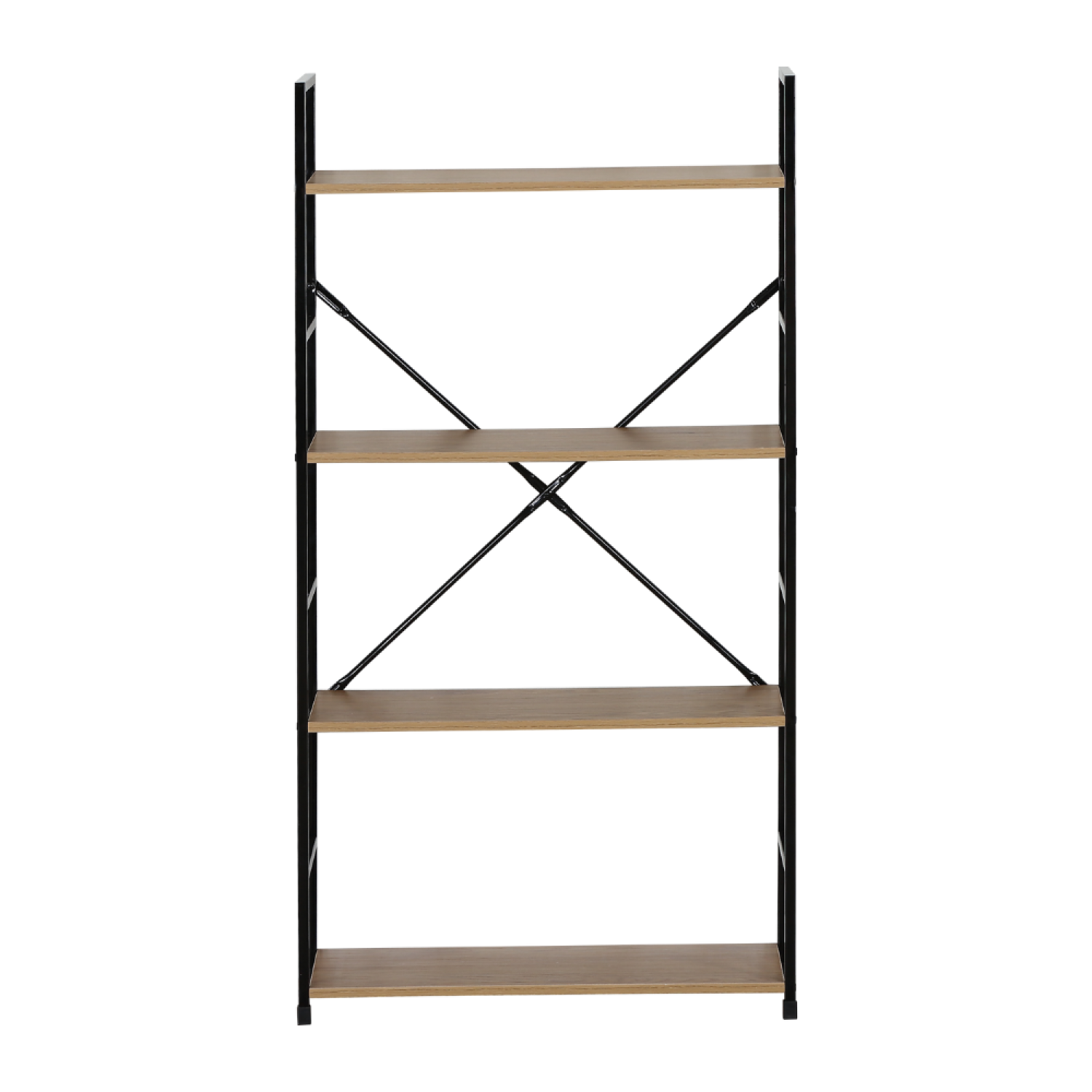Etagère 4 rangements 112 cm bois et noir FERROL