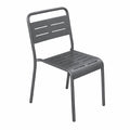 Lot de 4 chaises de jardin empilables gris foncé FALCOU