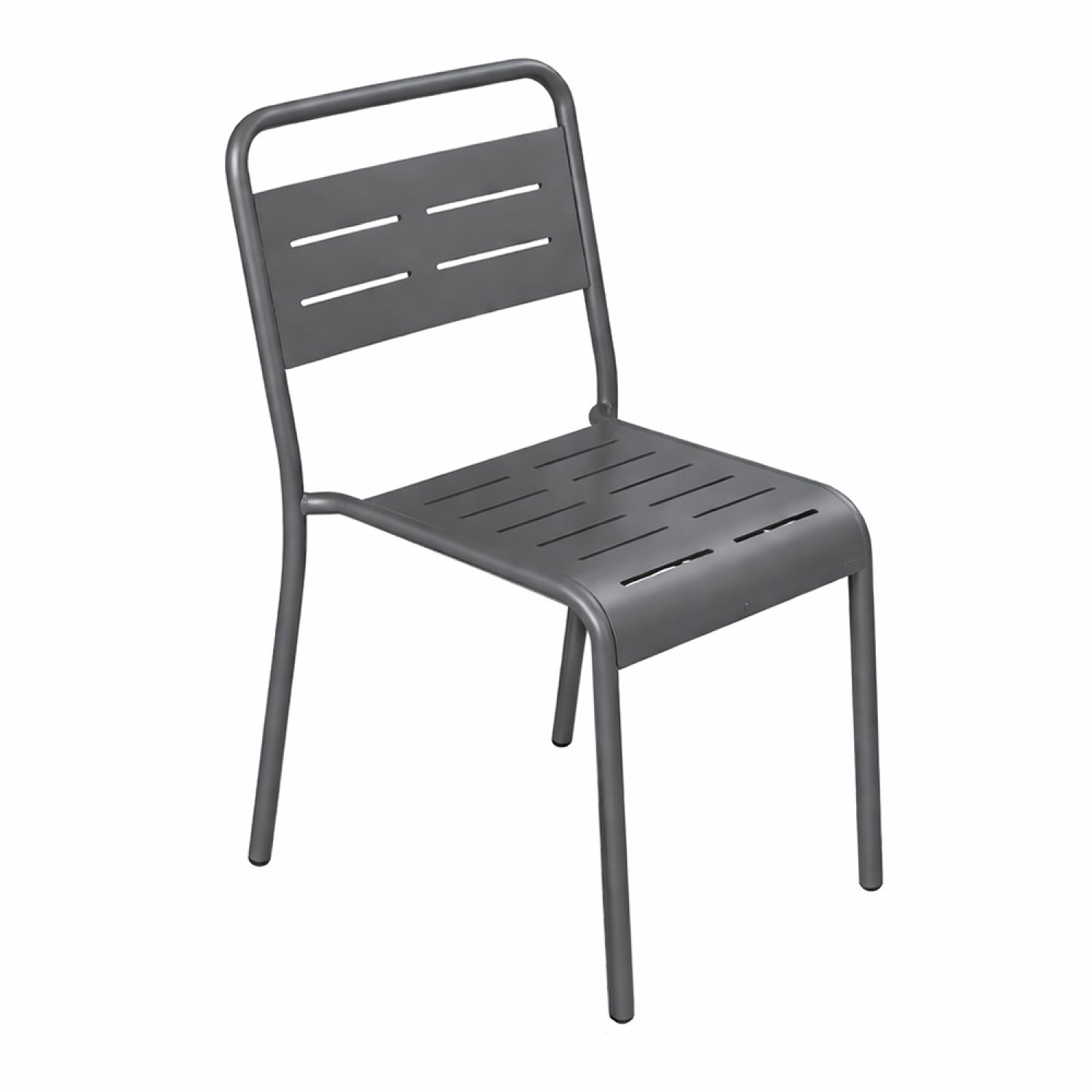 Lot de 2 chaises de jardin empilables gris foncé EVORA