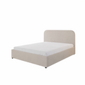 Lit avec coffre de rangement 160x200cm velours beige MENDOZA