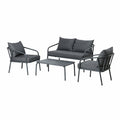 Salon de jardin 4 places gris foncé FALCOU